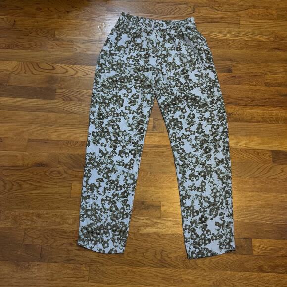 Open Edit Womens Small Olive Blue Cosmic Floral Pull on Pants Printed Abstract - Picture 6 of 11